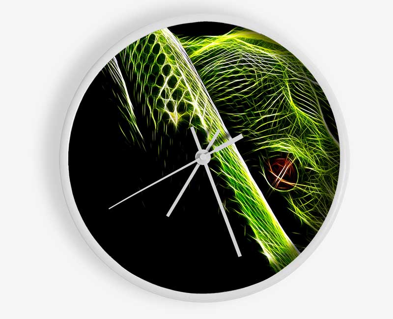 Green Blaze Snake Clock - Wallart-Direct UK