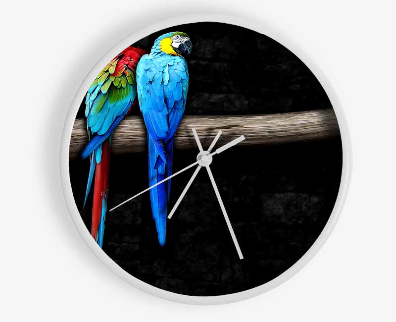 Pair Of Parrots Clock - Wallart-Direct UK