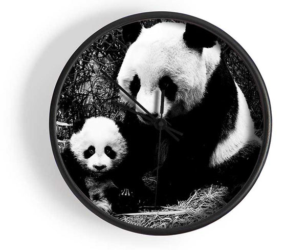 Panda Mother And Baby Clock - Wallart-Direct UK