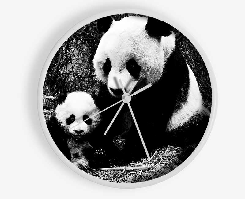 Panda Mother And Baby Clock - Wallart-Direct UK