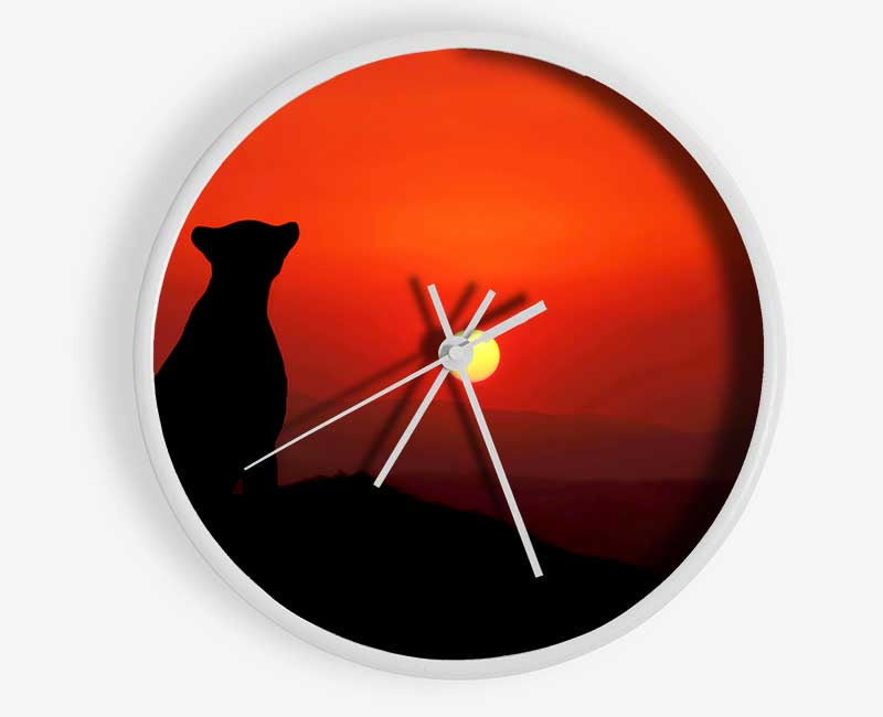 Panther Sunset Clock - Wallart-Direct UK