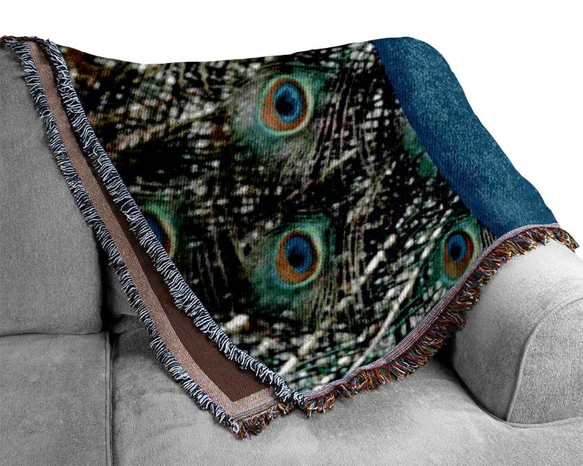 Peacock Stare Woven Blanket