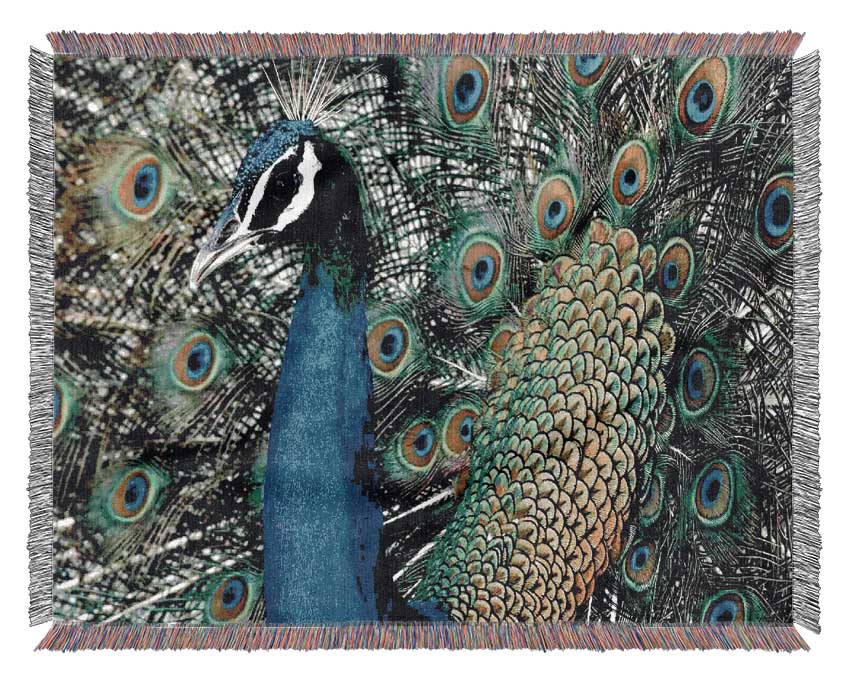 Peacock Stare Woven Blanket