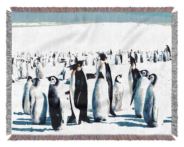 Penguin Meeting Place Woven Blanket