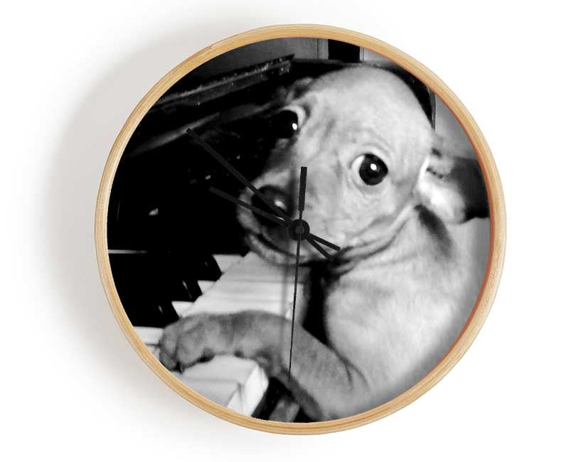 Piano Pup Clock - Wallart-Direct UK