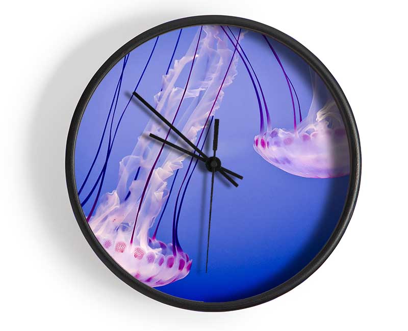 Pink Jellyfish Clock - Wallart-Direct UK