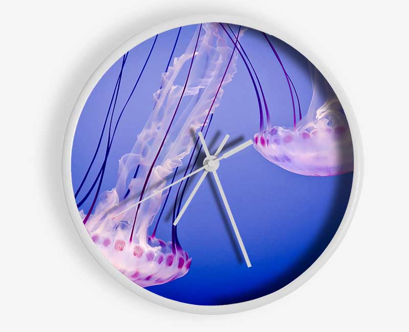 Pink Jellyfish Clock - Wallart-Direct UK