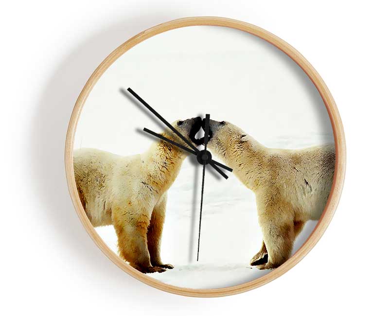 Polar Bear Love Clock - Wallart-Direct UK