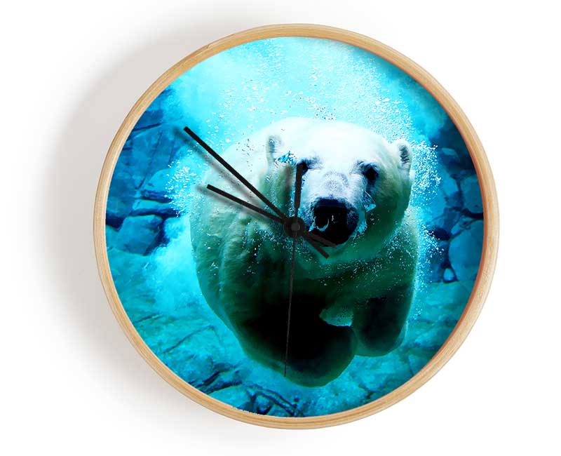 Polar Bear Ocean Clock - Wallart-Direct UK