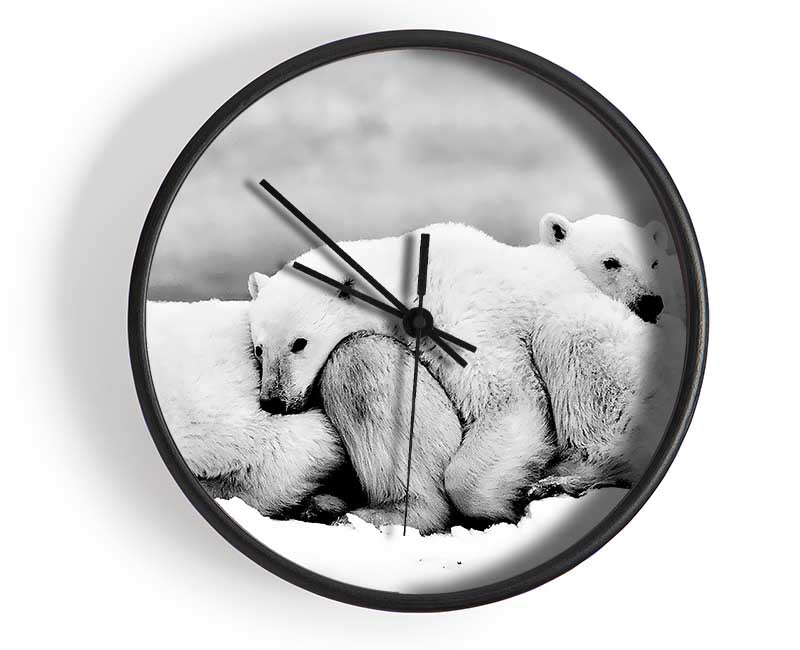 Polar bear Family Clock - Wallart-Direct UK