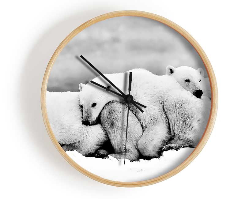 Polar bear Family Clock - Wallart-Direct UK