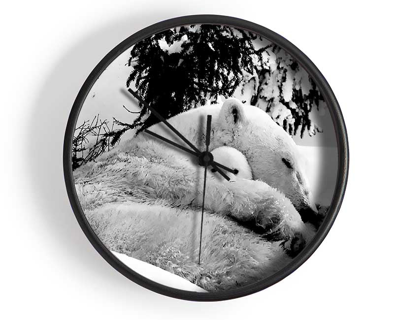 Polar bear Hug Clock - Wallart-Direct UK