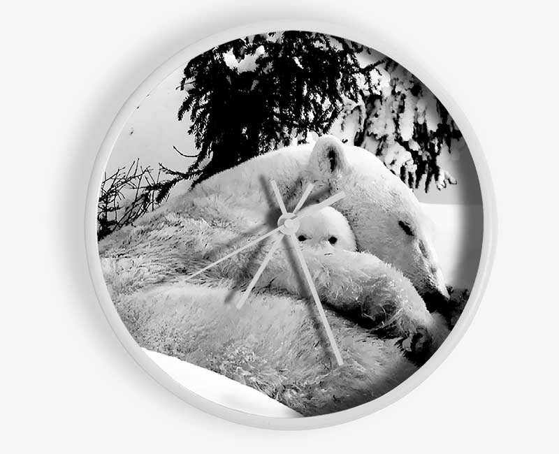 Polar bear Hug Clock - Wallart-Direct UK