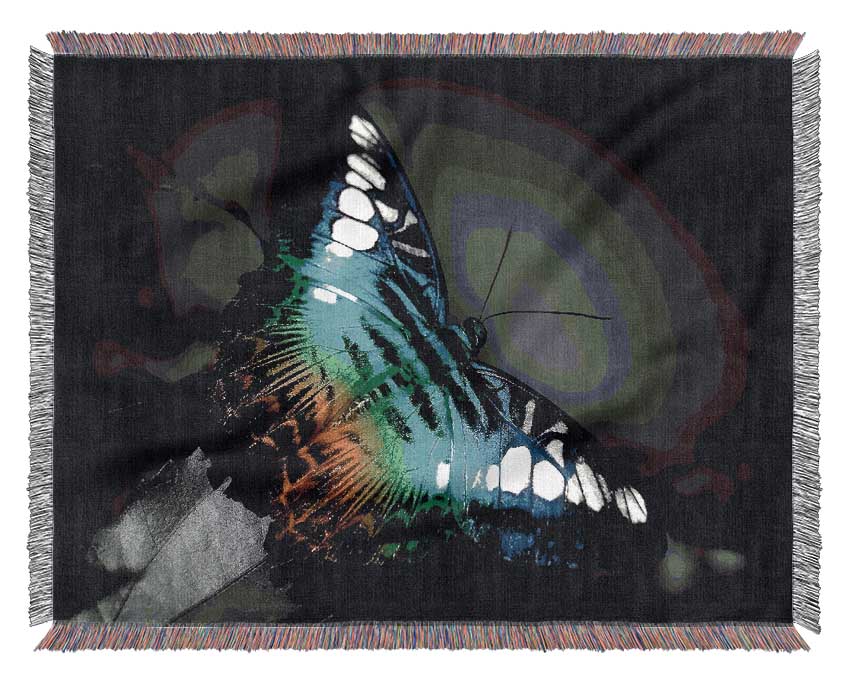 Psychodelic Butterfly Woven Blanket