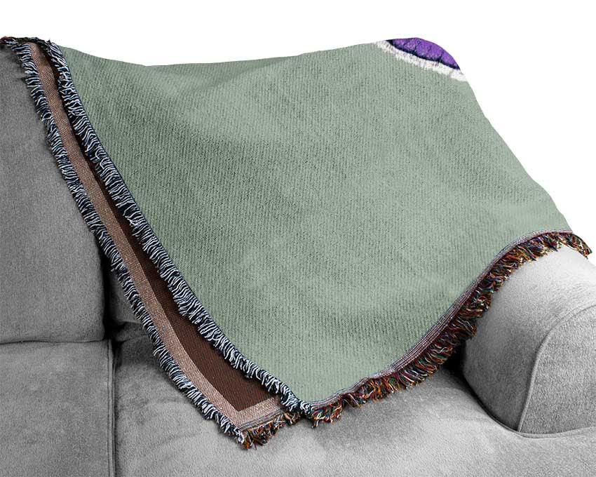 Purple Butterfly Woven Blanket