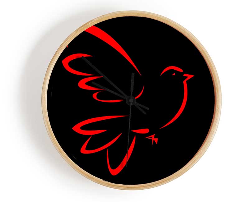 Red Bird Clock - Wallart-Direct UK