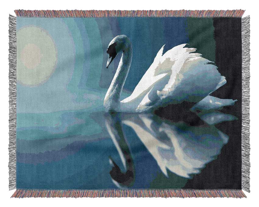 Reflections Of A Swan Woven Blanket