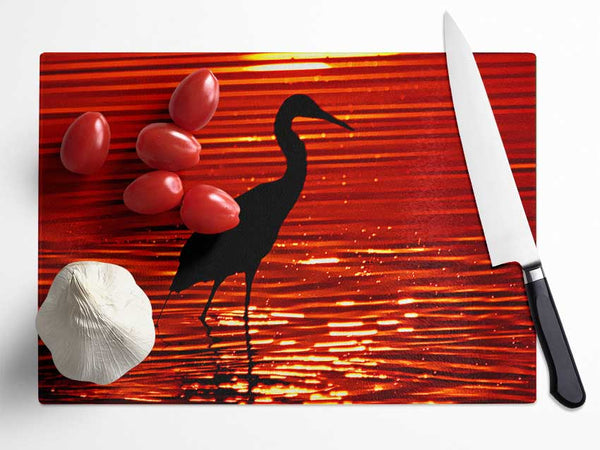 River Bird Glass Chopping Board