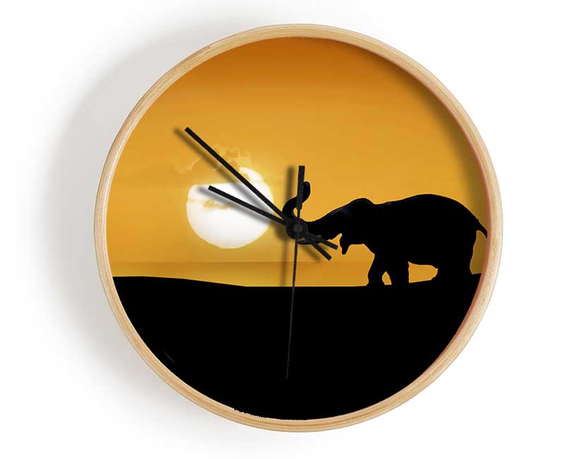 Safari Elephant Clock - Wallart-Direct UK