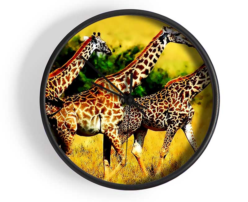 Safari Giraffe Clock - Wallart-Direct UK