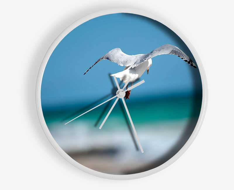 Seagull Over The Ocean Clock - Wallart-Direct UK