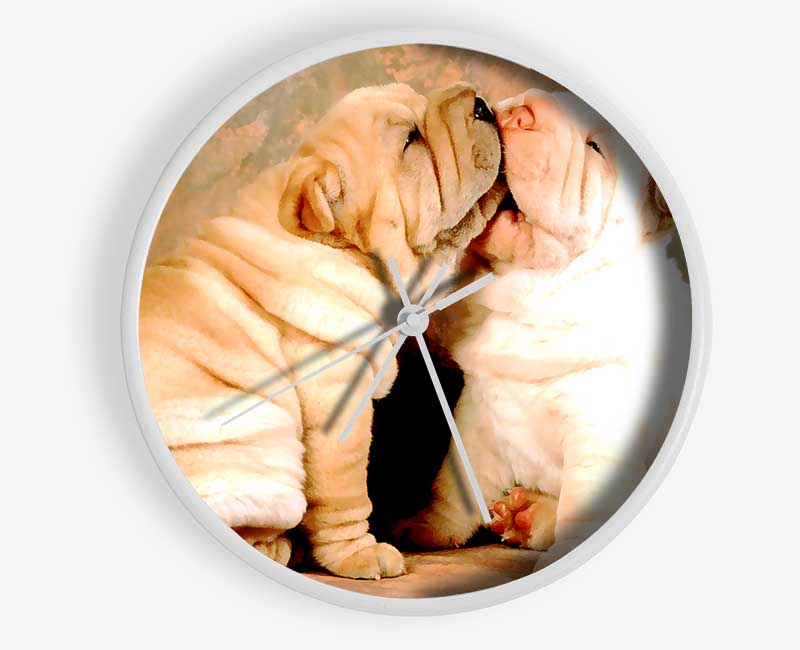 Shar Pei Puppies Clock - Wallart-Direct UK