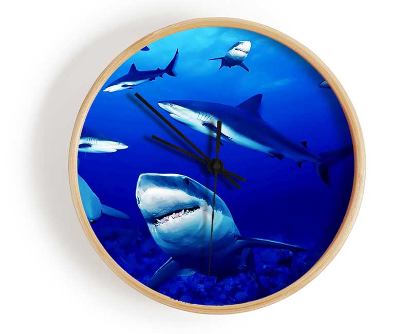 Sharks Ocean Clock - Wallart-Direct UK