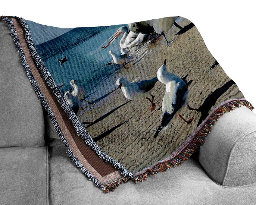 Singing Seagulls Woven Blanket