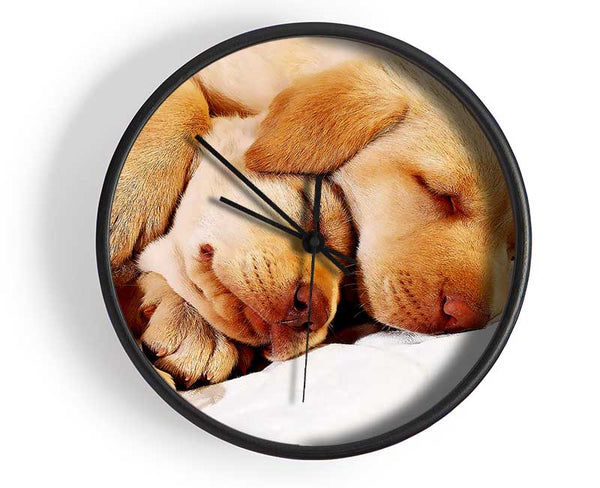 Sleeping Puppies Clock - Wallart-Direct UK