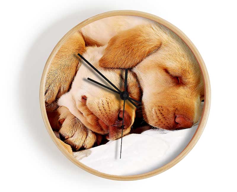 Sleeping Puppies Clock - Wallart-Direct UK