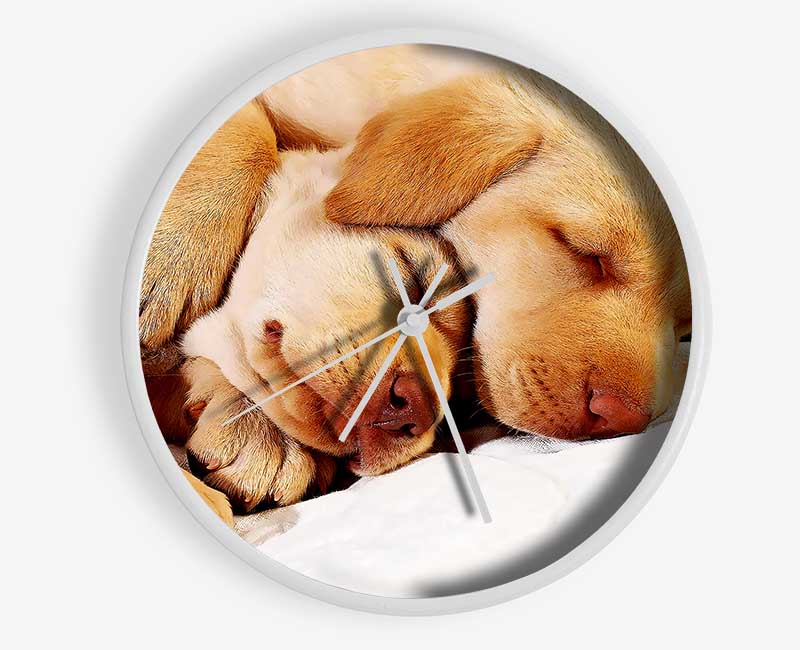 Sleeping Puppies Clock - Wallart-Direct UK