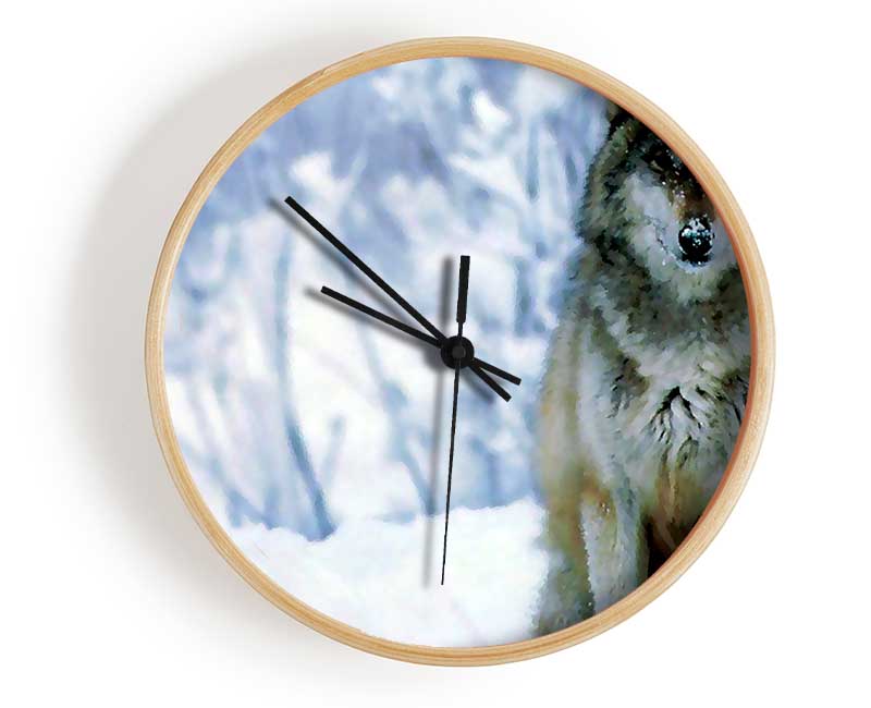 Snow Wolf Clock - Wallart-Direct UK