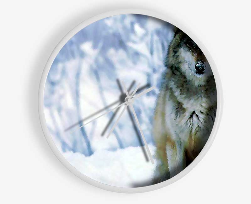 Snow Wolf Clock - Wallart-Direct UK