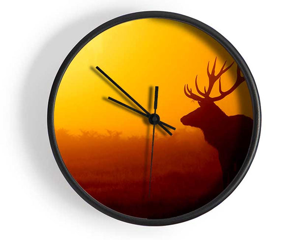 Stag At Sunset Clock - Wallart-Direct UK