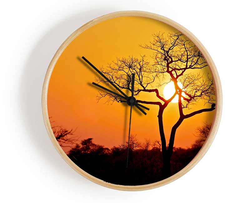 Sunset In Africa Clock - Wallart-Direct UK