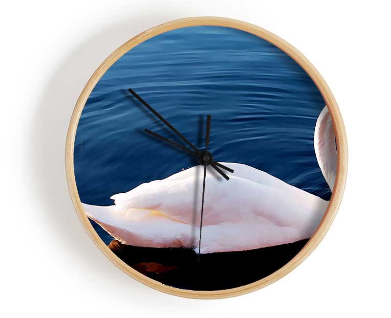 Swan In The River Clock - Wallart-Direct UK