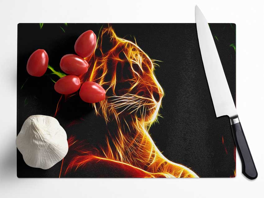 Tiger Blaze Glass Chopping Board