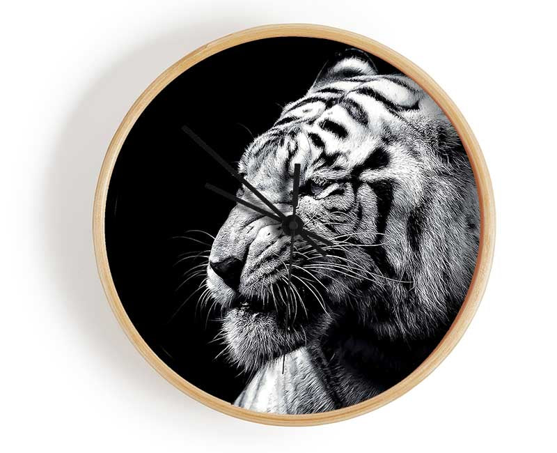 Tiger Black And White 2 Clock - Wallart-Direct UK