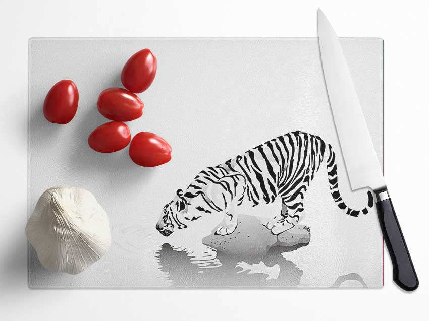 Tiger Drinking Glass Chopping Board