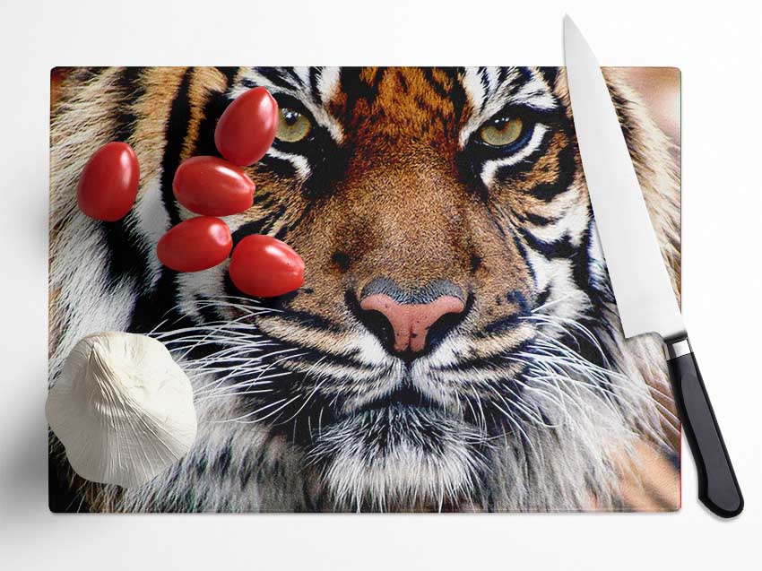 Tiger Face Glass Chopping Board