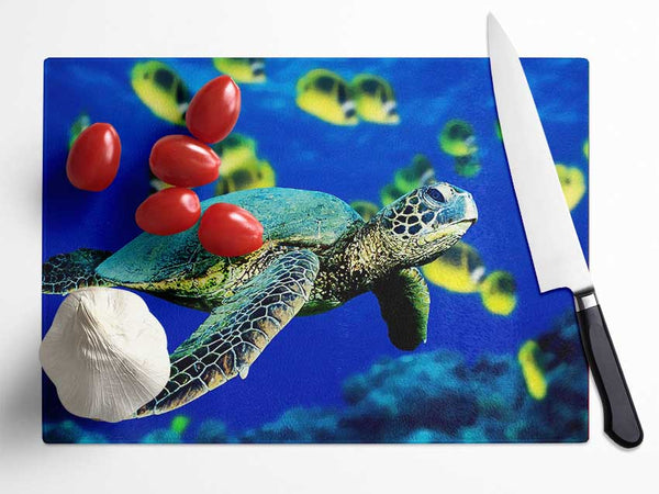 Turtle Ocean Glass Chopping Board