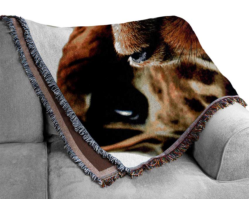 What Are You Looking At Giraffe Woven Blanket