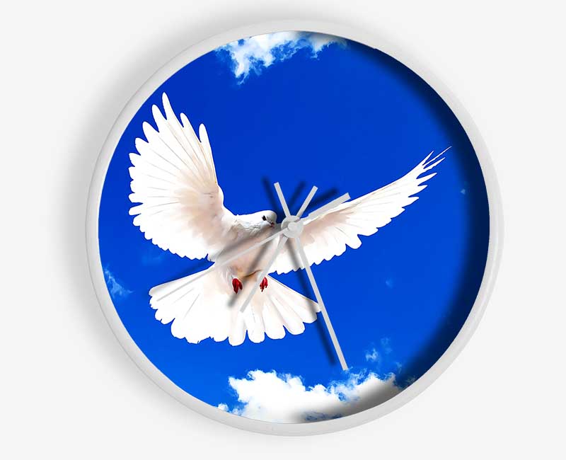 White Dove Clock - Wallart-Direct UK