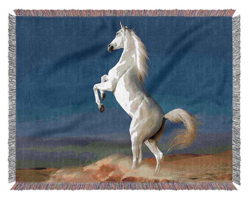 White Horse Stance Woven Blanket