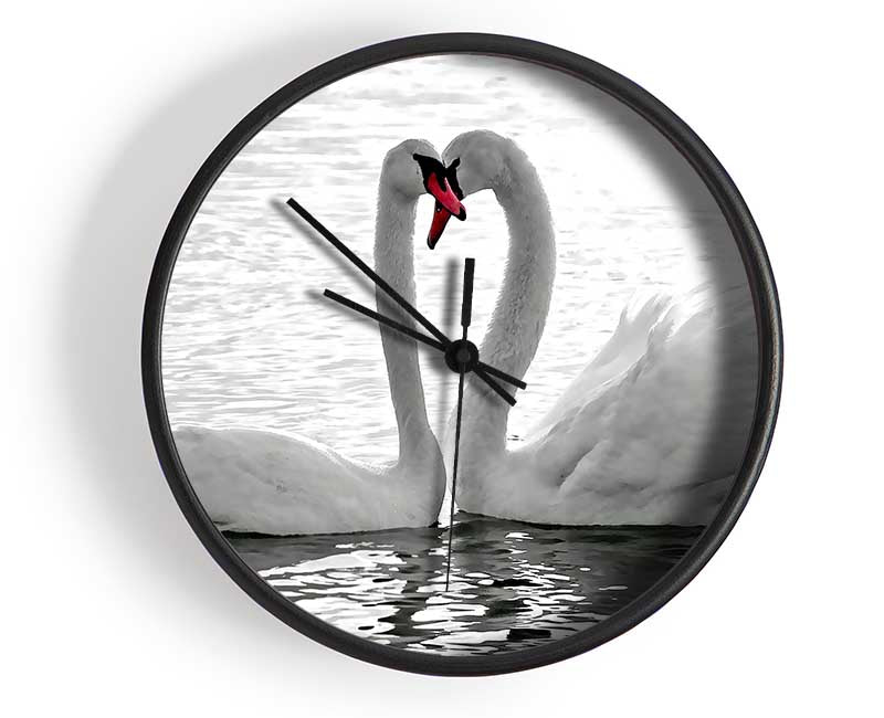 White Swans 2 Clock - Wallart-Direct UK