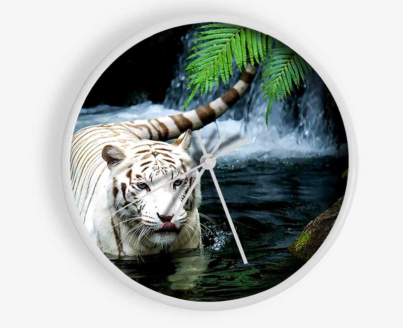 White Tiger Beautiful Clock - Wallart-Direct UK