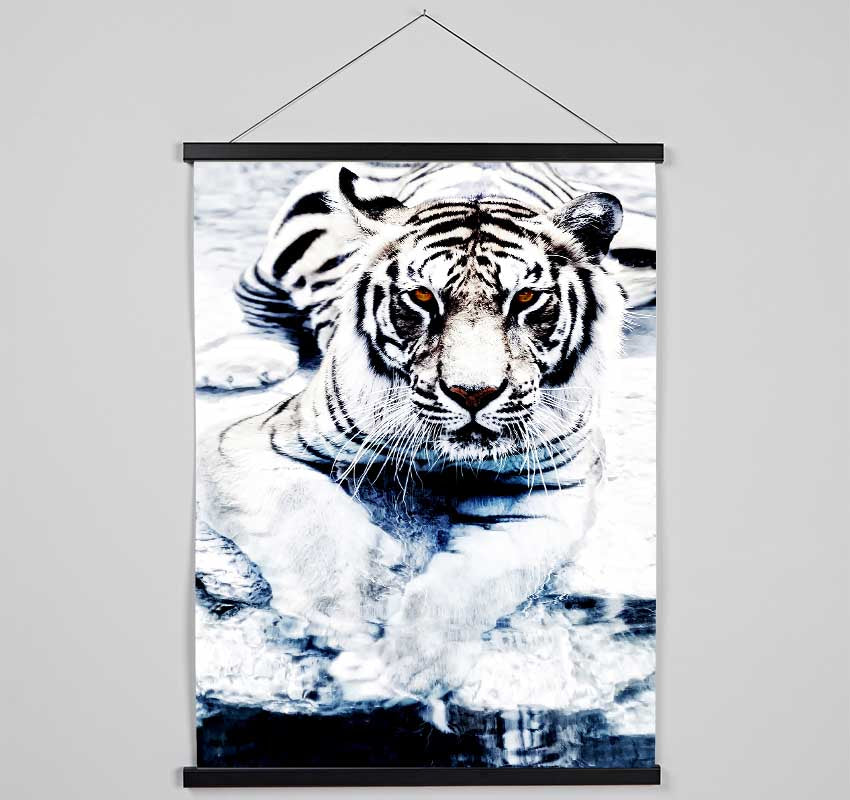 White Tiger Stare Hanging Poster - Wallart-Direct UK