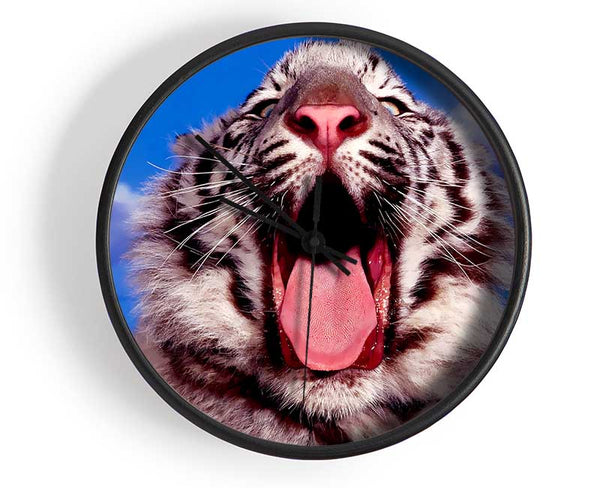 White Tiger Yawn Clock - Wallart-Direct UK