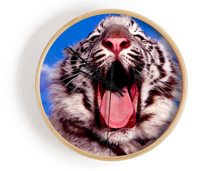 White Tiger Yawn Clock - Wallart-Direct UK