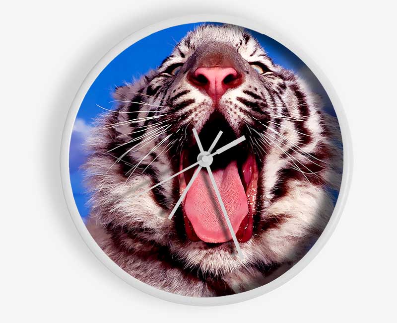 White Tiger Yawn Clock - Wallart-Direct UK